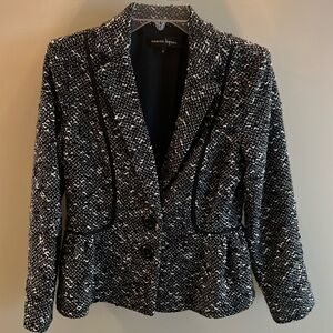 Nanette Lepore Speckled Tweed Jacket Cardigan Blazer